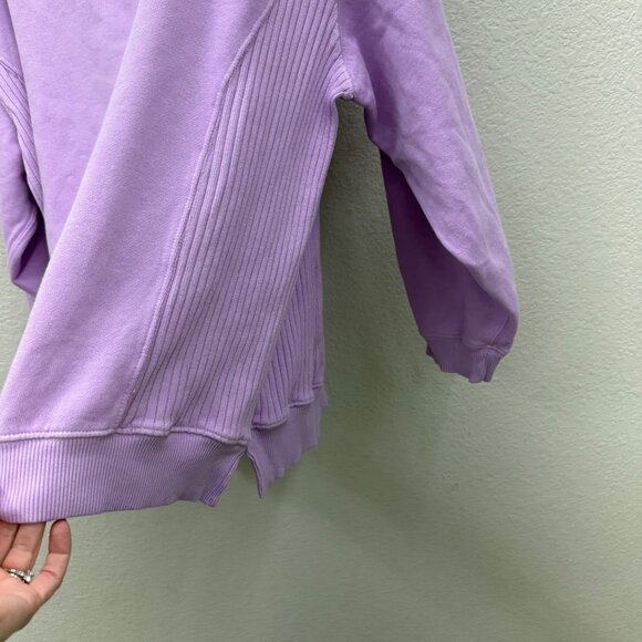 Aerie Chill Cozy Oversized Crew Purple Pullover Sweatshirt Womens size XL NEW - Picture 4 of 9